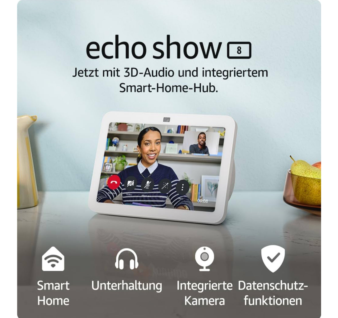 Amazon Echo Show 8 (3. Generation) Smart Display-Lautsprecher - Weiß