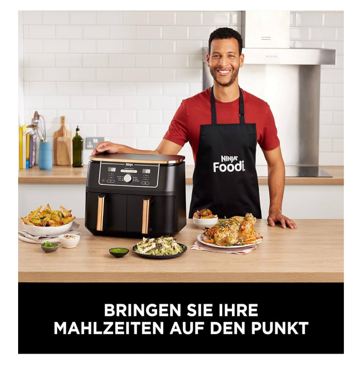 Ninja Foodi MAX Dual Zone Airfryer 9 5L 6in1 Heißluftfritteuse Kupfer AF400EUCP