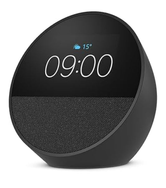 Echo Spot (2024) – Smarter Wecker mit Alexa und tollem Klang (Schwarz)