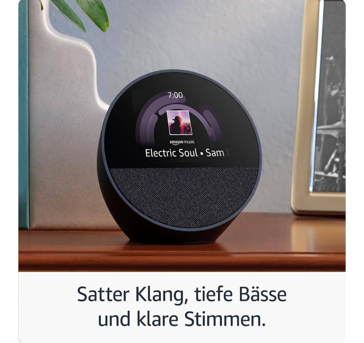 Echo Spot (2024) – Smarter Wecker mit Alexa und tollem Klang (Schwarz)