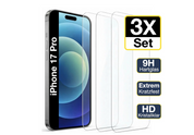 3x iPhone 17 Pro Panzerglas Panzerfolie Displayschutz Schutzglas Echt Glas Schutzfolie Display Folie 9H