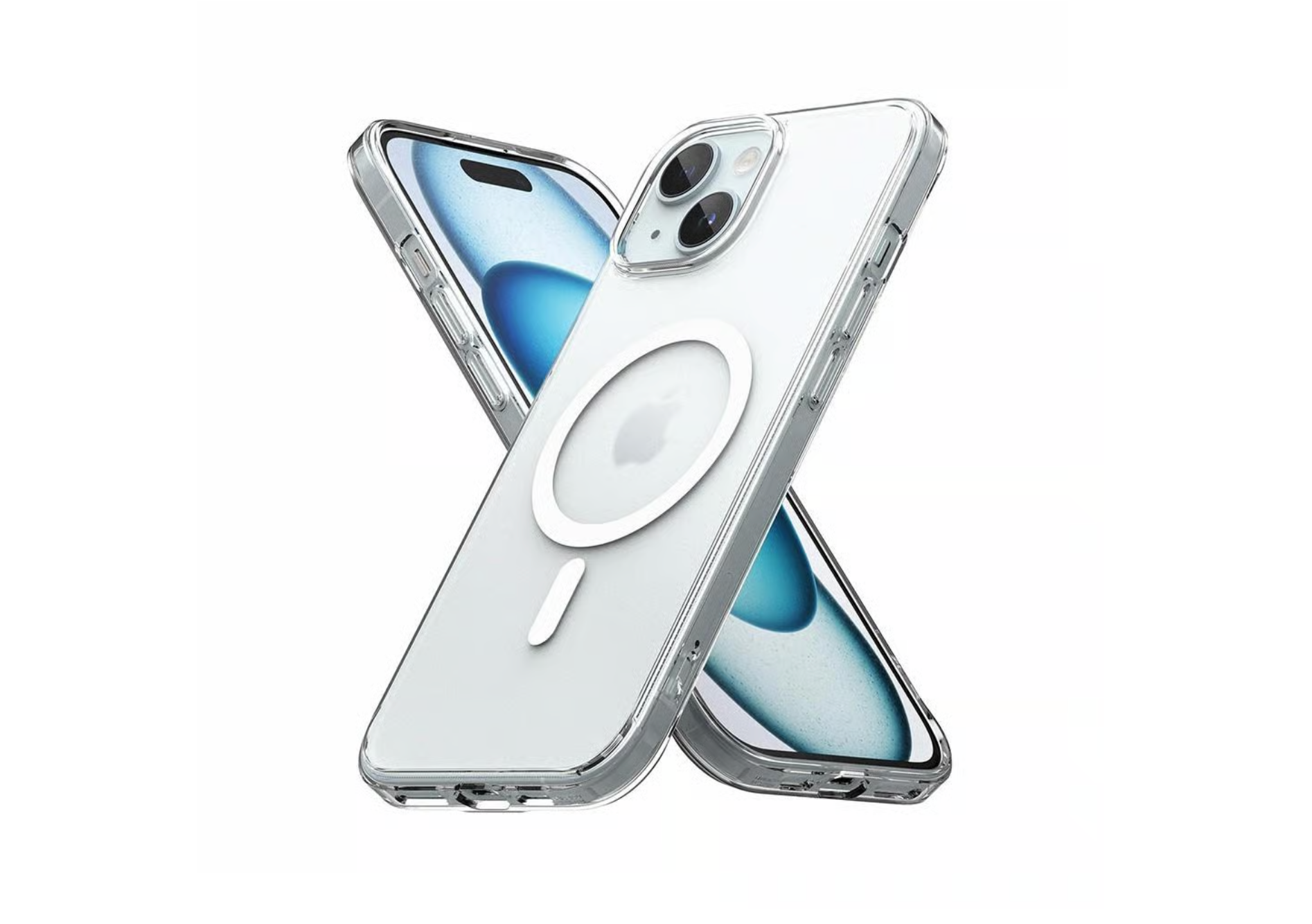 iPhone 15 Hülle MagSafe Case Transparent Stoßfest Slim Cover