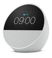 Amazon Echo Spot 2024 Smart Speaker (Weiß) Bluetooth WLAN integrierte Uhr Wecker