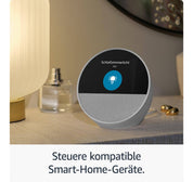 Amazon Echo Spot 2024 Smart Speaker (Weiß) Bluetooth WLAN integrierte Uhr Wecker